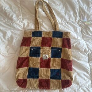 Patchwork Urban Outfitters Tote Bag - Red, Blue, Tan
